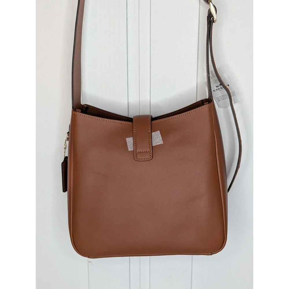 Coach Hadley Smooth Leather Turnlock File Bag - Tan, NWT $325 Retail